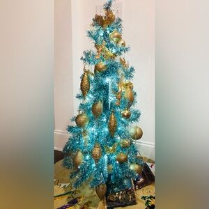 Christmas ornaments 6 gold glitter 3D angel w musical instruments Ornaments